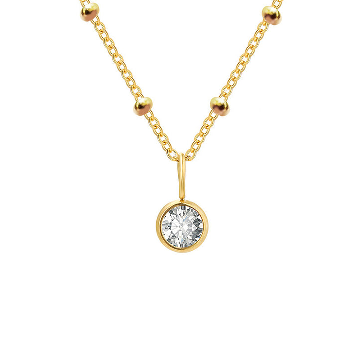 Collana con ciondolo con pietra portafortuna rotonda Olivenorma da 8 mm