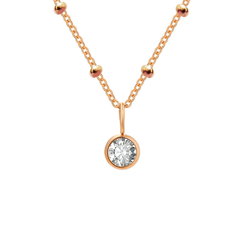 Collana con ciondolo con pietra portafortuna rotonda Olivenorma da 8 mm