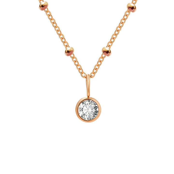 Collana con ciondolo con pietra portafortuna rotonda Olivenorma da 8 mm