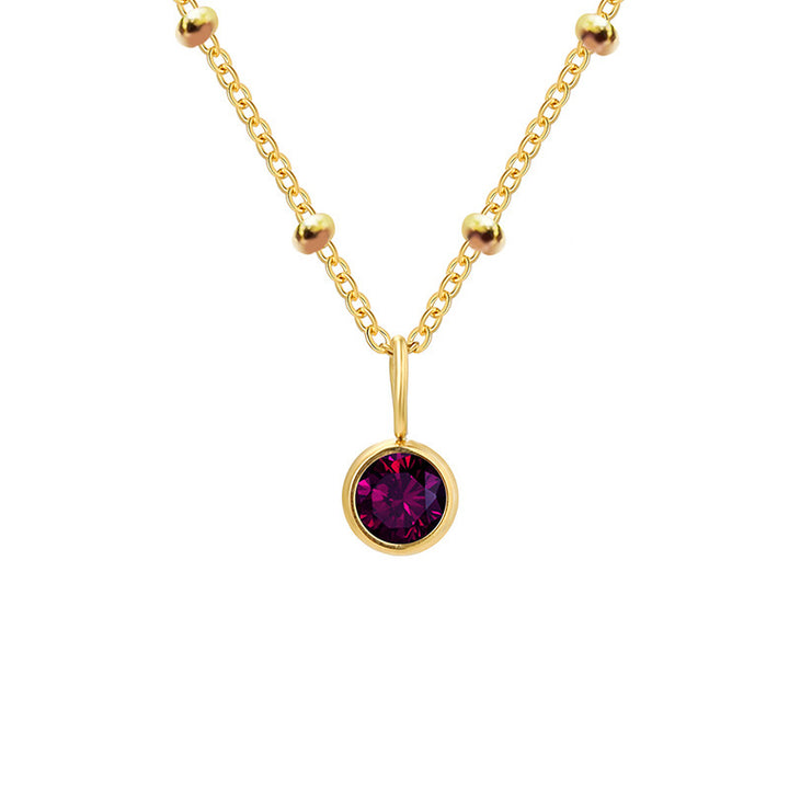 Collana con ciondolo con pietra portafortuna rotonda Olivenorma da 8 mm