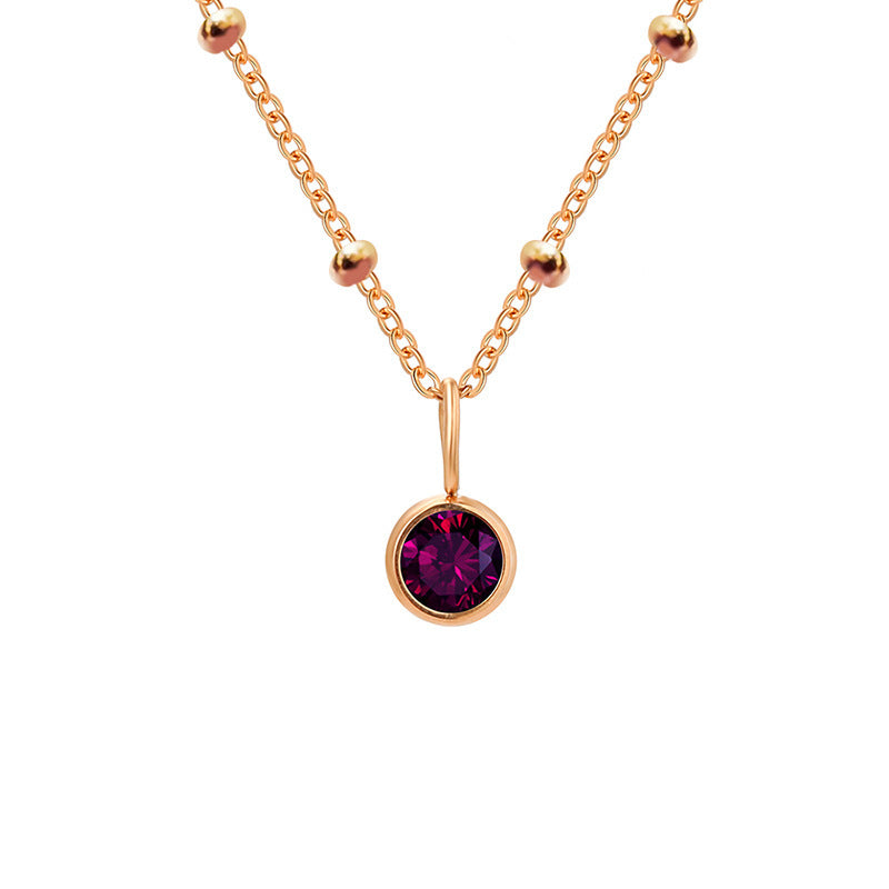 Collana con ciondolo con pietra portafortuna rotonda Olivenorma da 8 mm