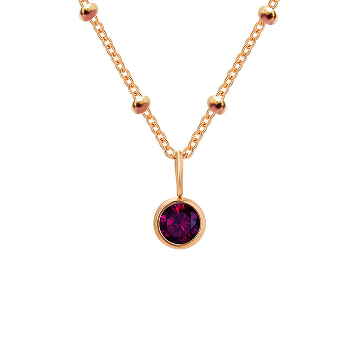 Collana con ciondolo con pietra portafortuna rotonda Olivenorma da 8 mm