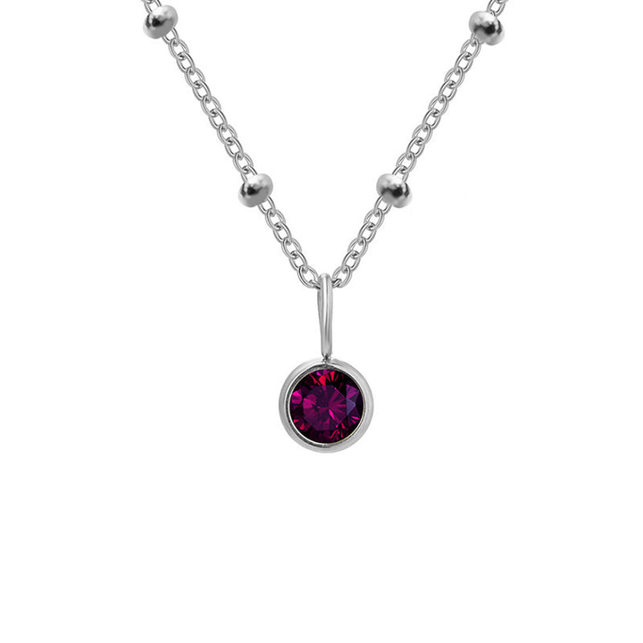 Collana con ciondolo con pietra portafortuna rotonda Olivenorma da 8 mm