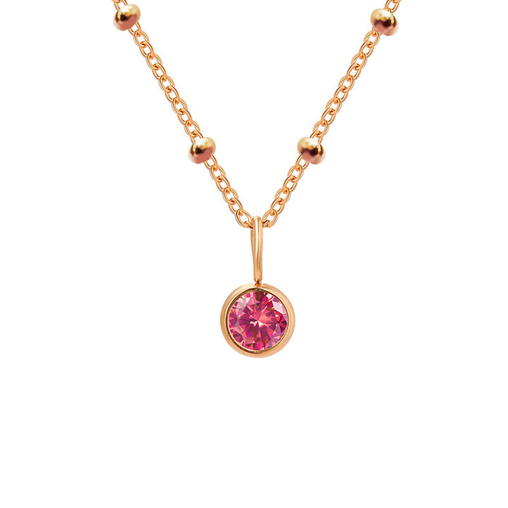 Collana con ciondolo con pietra portafortuna rotonda Olivenorma da 8 mm