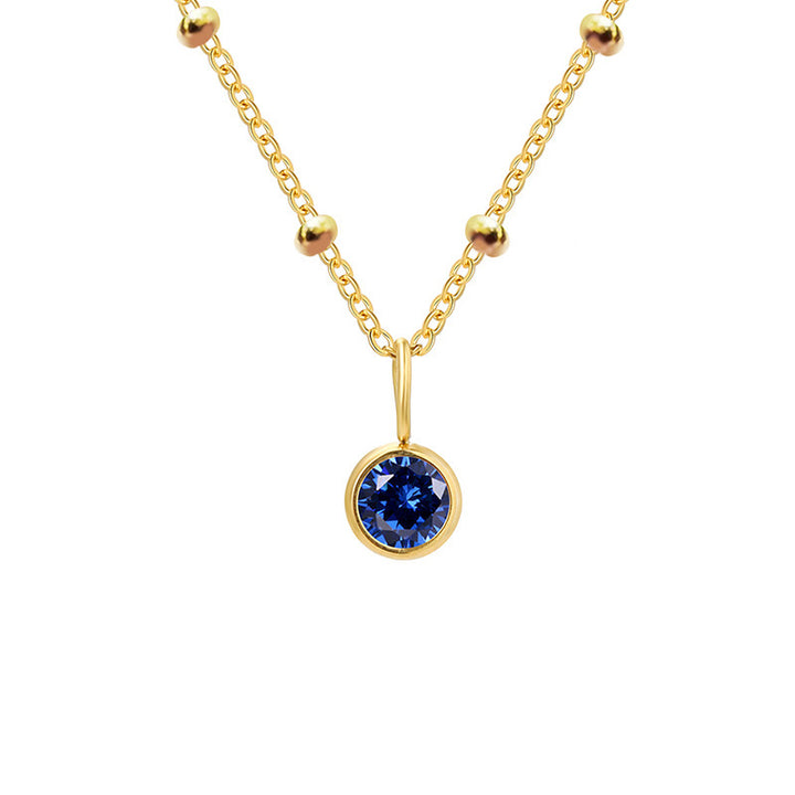 Collana con ciondolo con pietra portafortuna rotonda Olivenorma da 8 mm