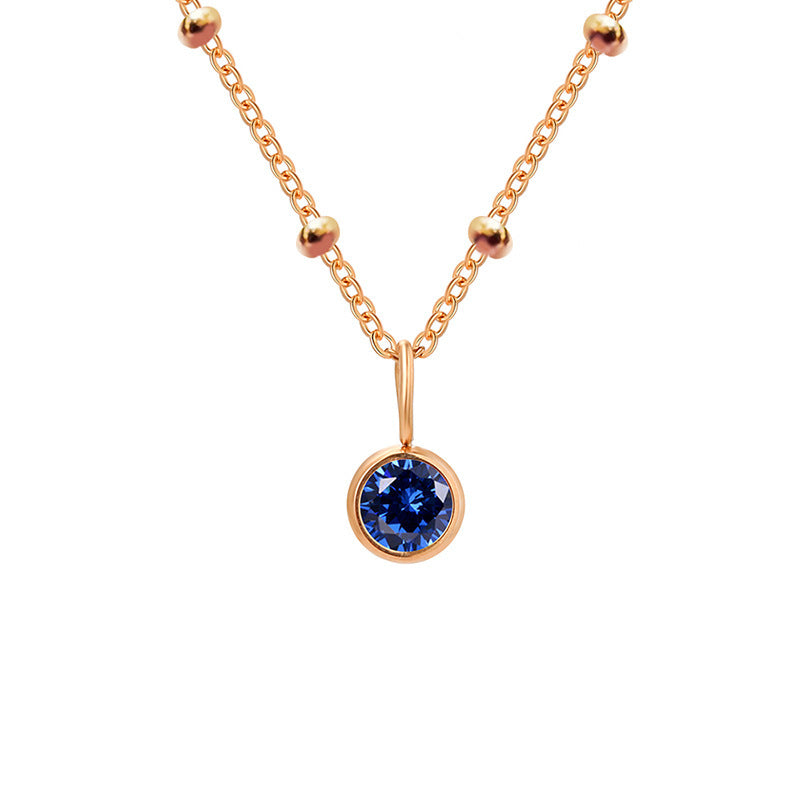 Collana con ciondolo con pietra portafortuna rotonda Olivenorma da 8 mm