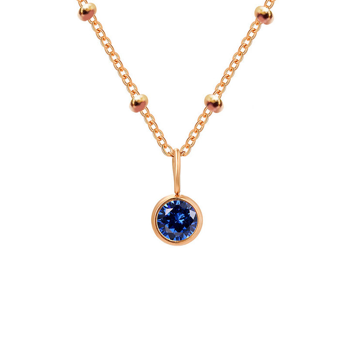 Collana con ciondolo con pietra portafortuna rotonda Olivenorma da 8 mm