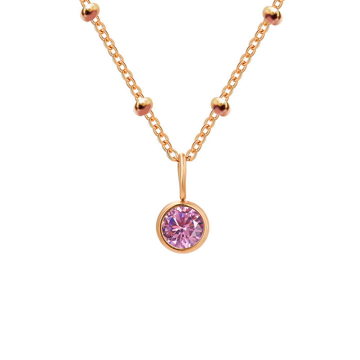 Collana con ciondolo con pietra portafortuna rotonda Olivenorma da 8 mm