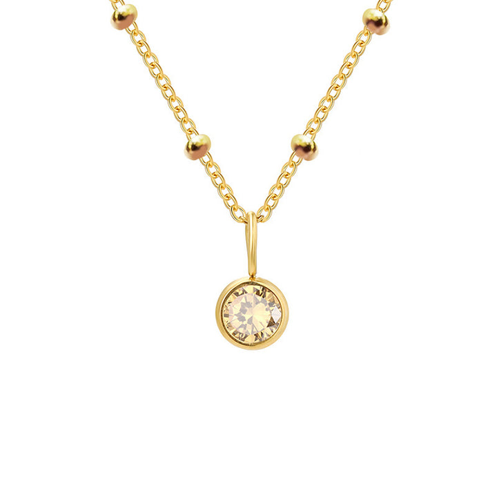 Collana con ciondolo con pietra portafortuna rotonda Olivenorma da 8 mm