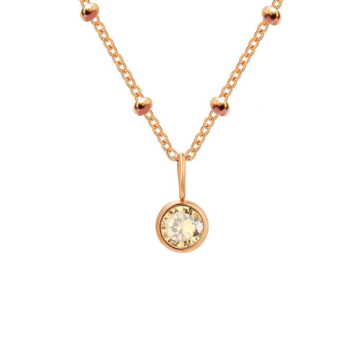 Collana con ciondolo con pietra portafortuna rotonda Olivenorma da 8 mm