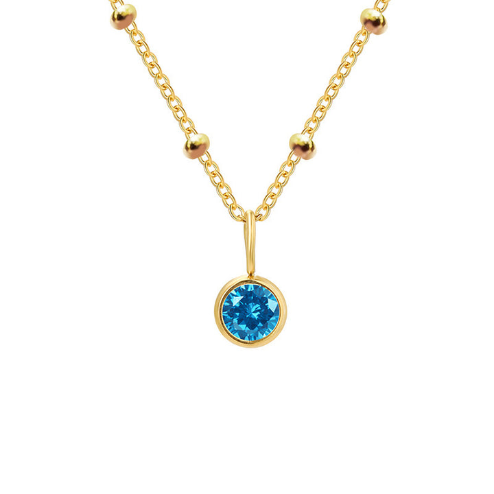 Collana con ciondolo con pietra portafortuna rotonda Olivenorma da 8 mm