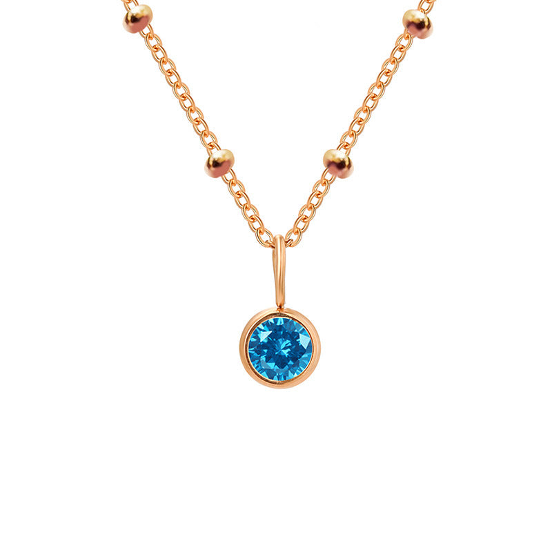 Collana con ciondolo con pietra portafortuna rotonda Olivenorma da 8 mm