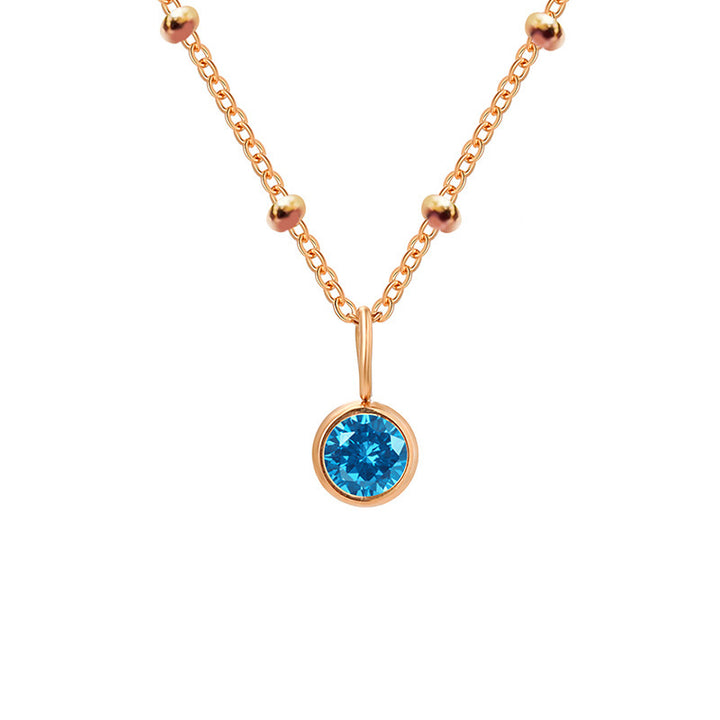 Collana con ciondolo con pietra portafortuna rotonda Olivenorma da 8 mm