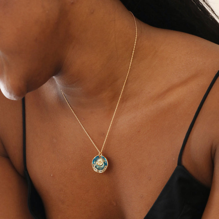 Collana con ciondolo "Believe In Luck" Olivenorma contro il malocchio 