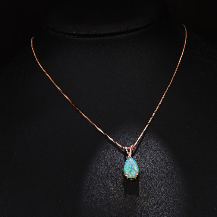 Collana con ciondolo in opale a goccia minimalista Olivenorma