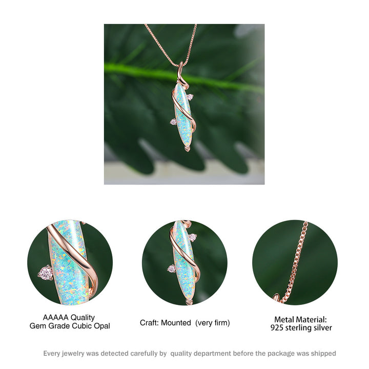 Collana con ciondolo in opale bianco con occhio di cavallo speciale Olivenorma