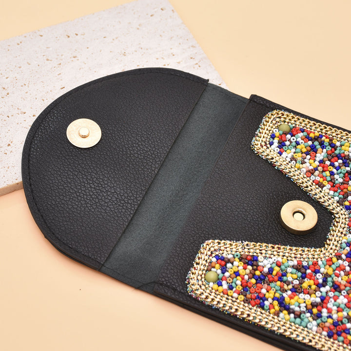 Olivenorma Borsa per cellulare Hamsa con perline bohémien e occhio malvagio