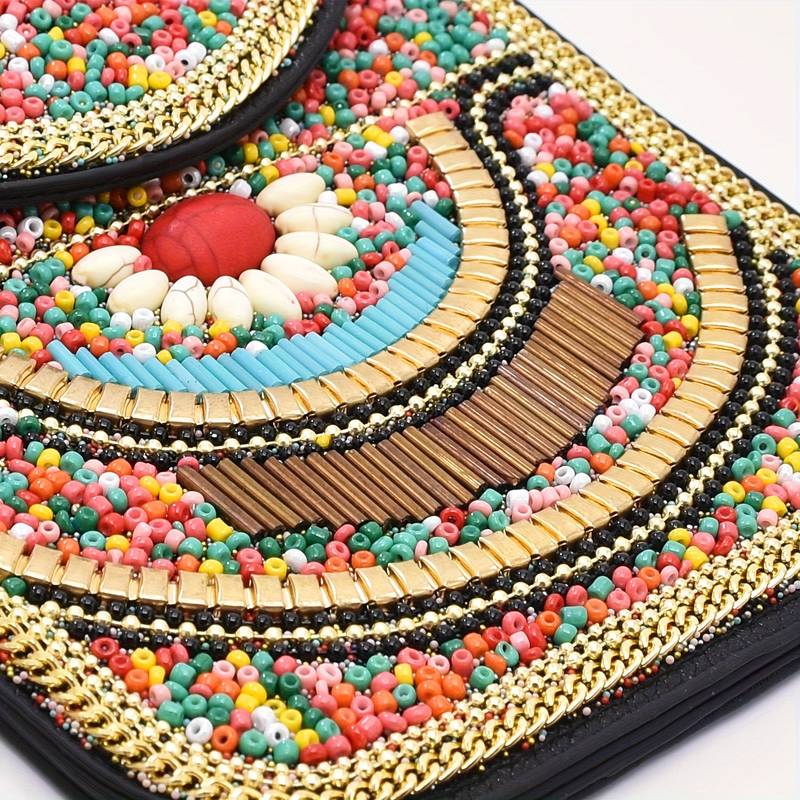 Borsa a tracolla per cellulare con perline in stile etnico Olivenorma