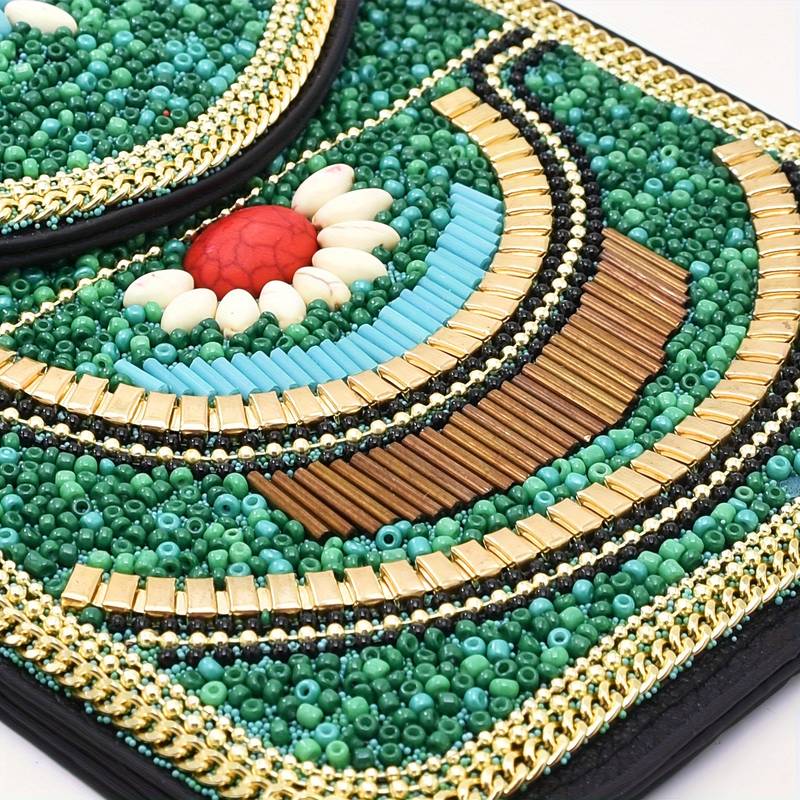 Borsa a tracolla per cellulare con perline in stile etnico Olivenorma