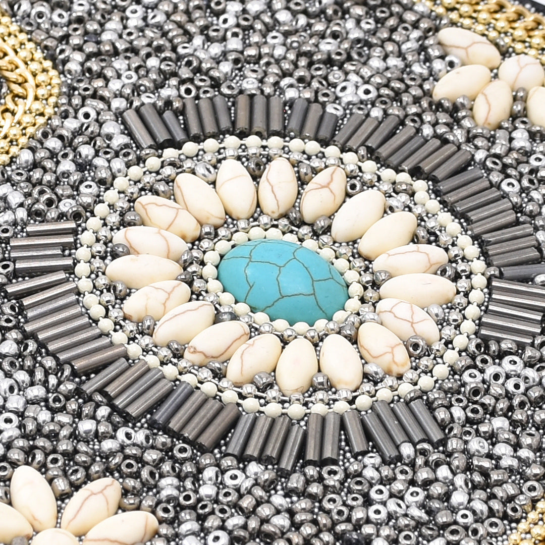 Borsa per cellulare Olivenorma in perline di riso turchese