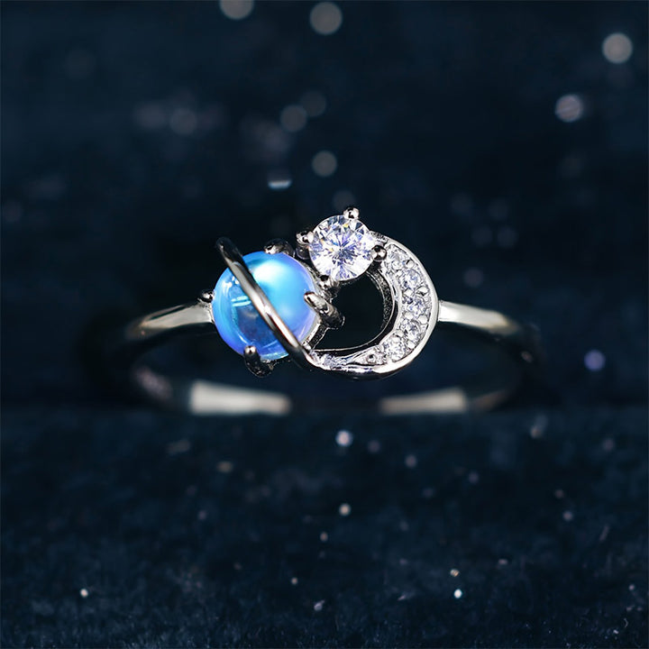 Olivenorma "The Pure Break" - Anello con pietra lunare e pianeta