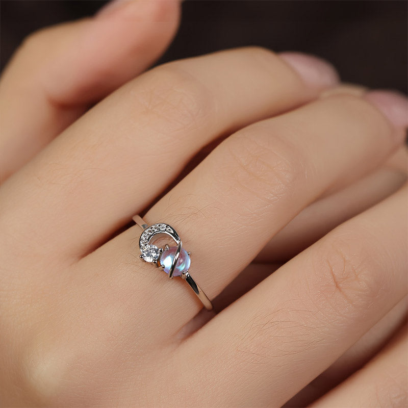 Olivenorma "The Pure Break" - Anello con pietra lunare e pianeta