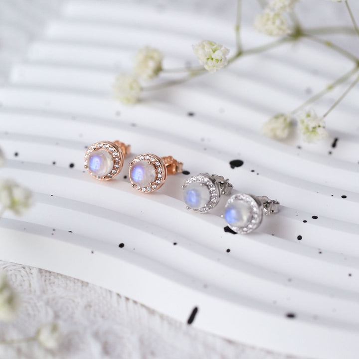 Orecchini in argento sterling S925 con pietra di luna Olivenorma