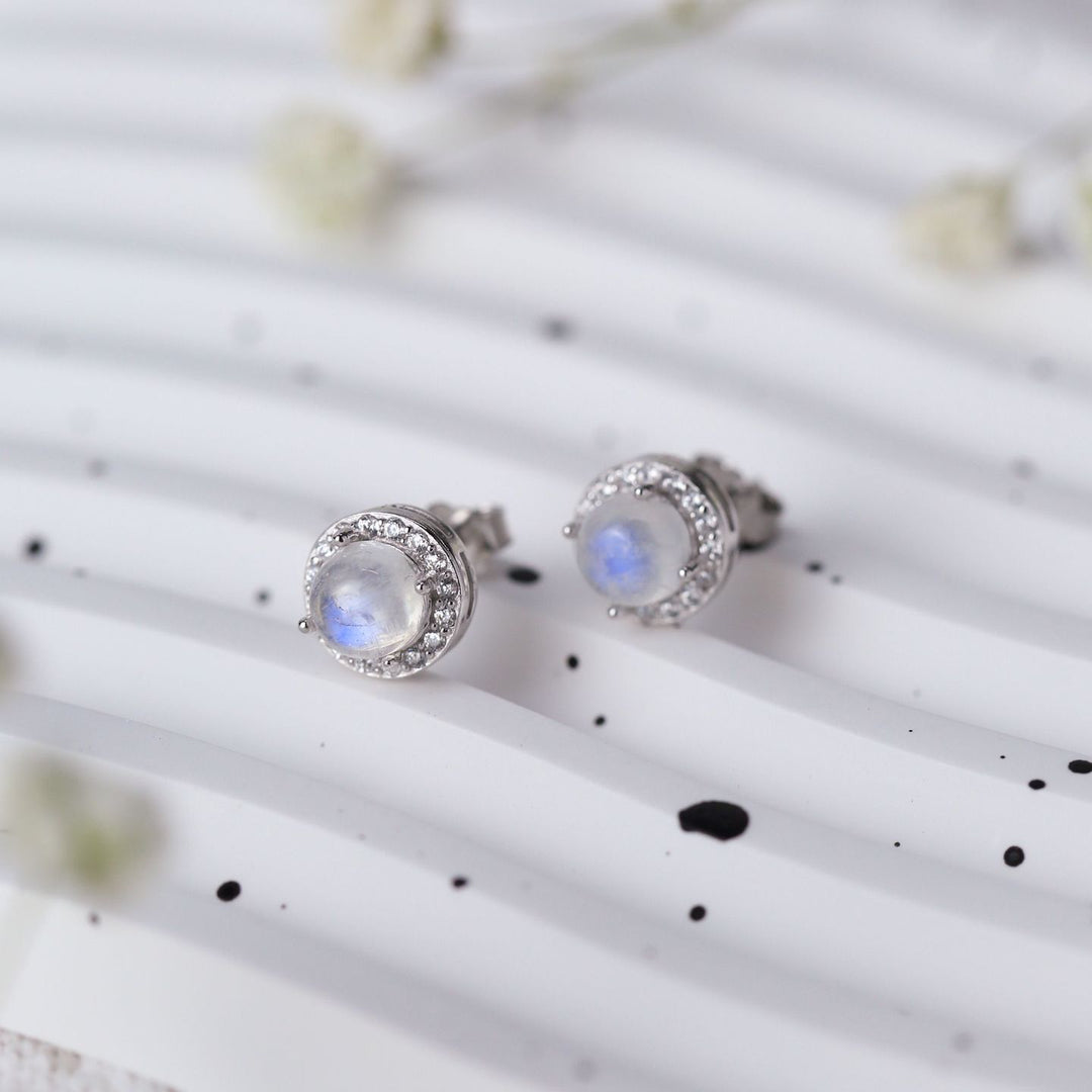 Orecchini in argento sterling S925 con pietra di luna Olivenorma