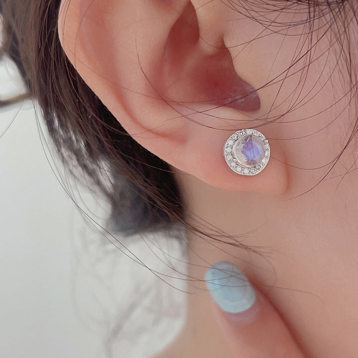 Orecchini in argento sterling S925 con pietra di luna Olivenorma