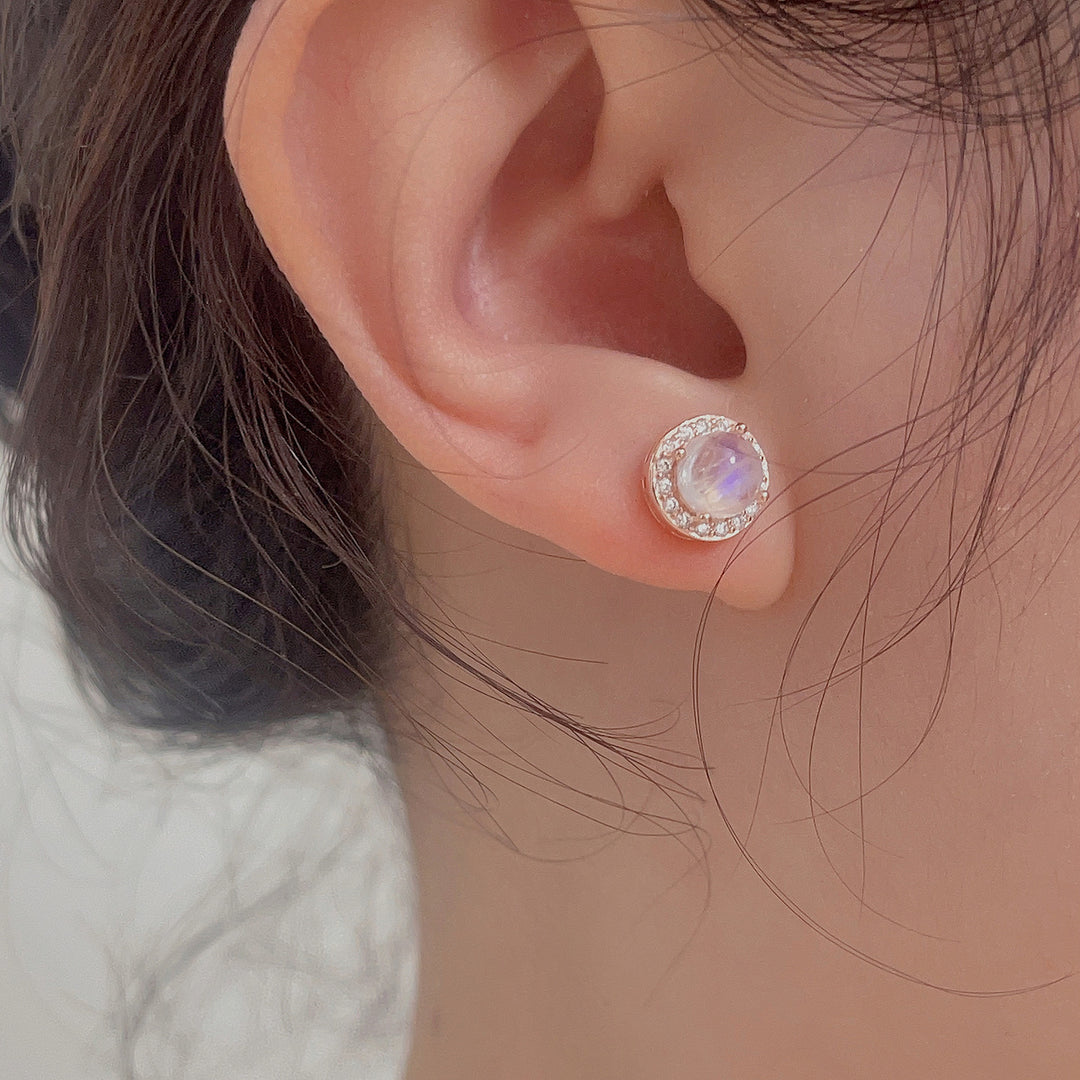 Orecchini in argento sterling S925 con pietra di luna Olivenorma