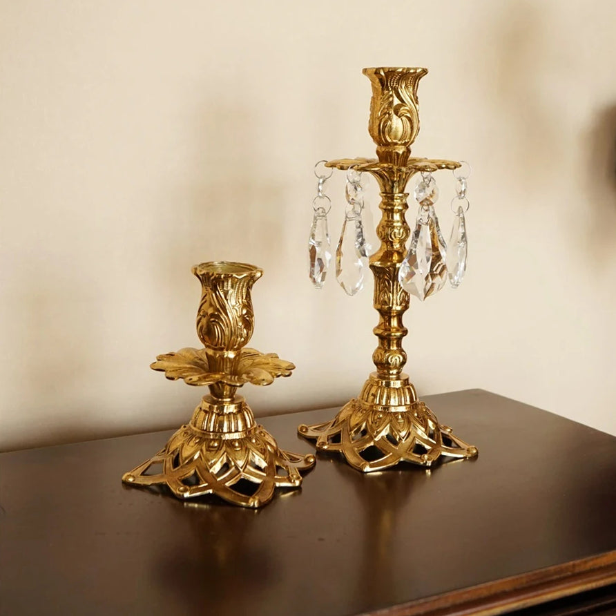 Olivenorma Retro Home Tavolo da pranzo Portacandele in ottone per matrimonio