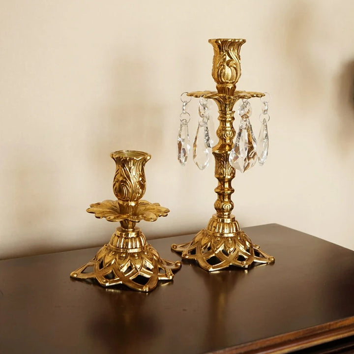 Olivenorma Retro Home Tavolo da pranzo Portacandele in ottone per matrimonio