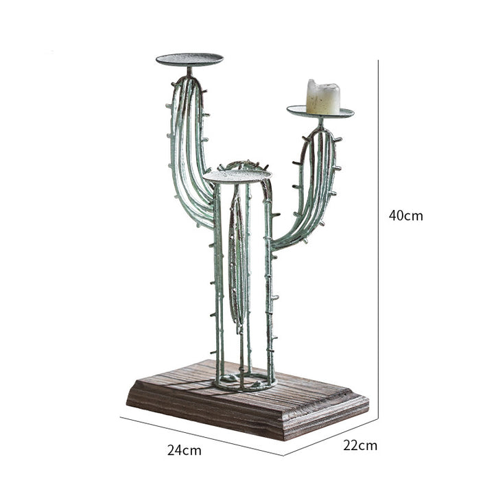 Portacandele da tavolo in ferro battuto Olivenorma Cactus