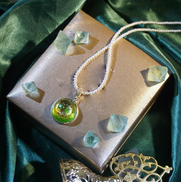 Olivenorma Peridot Pearl Tree Of Life Collana Bracciale Gioielli Set