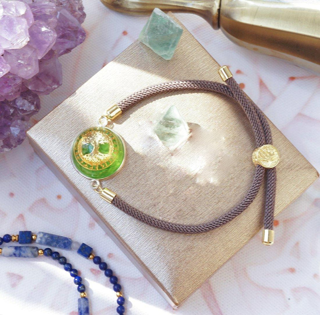 Olivenorma Peridot Pearl Tree Of Life Collana Bracciale Gioielli Set