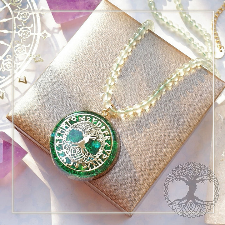 Olivenorma Peridot Pearl Tree Of Life Collana Bracciale Gioielli Set