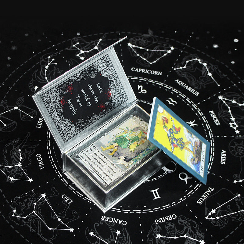 Olivenorma Rosso Verde Sole Luna PET Impermeabile Carta dei Tarocchi Argento