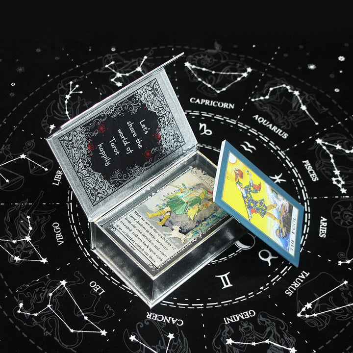 Olivenorma Rosso Verde Sole Luna PET Impermeabile Carta dei Tarocchi Argento