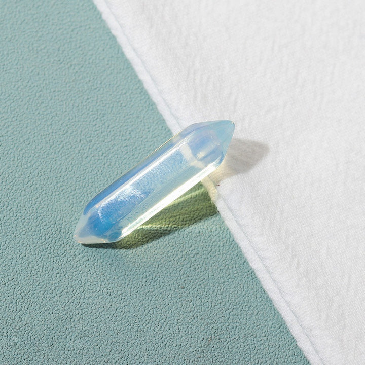 Decorazione in pietra preziosa per chakra a colonna a doppia punta in cristallo naturale Olivenorma