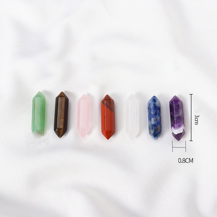 Decorazione in pietra preziosa per chakra a colonna a doppia punta in cristallo naturale Olivenorma