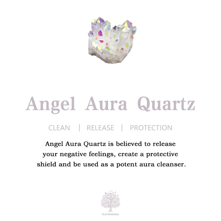 Decorazione con pietre preziose in cluster di quarzo aura di angelo Olivenorma