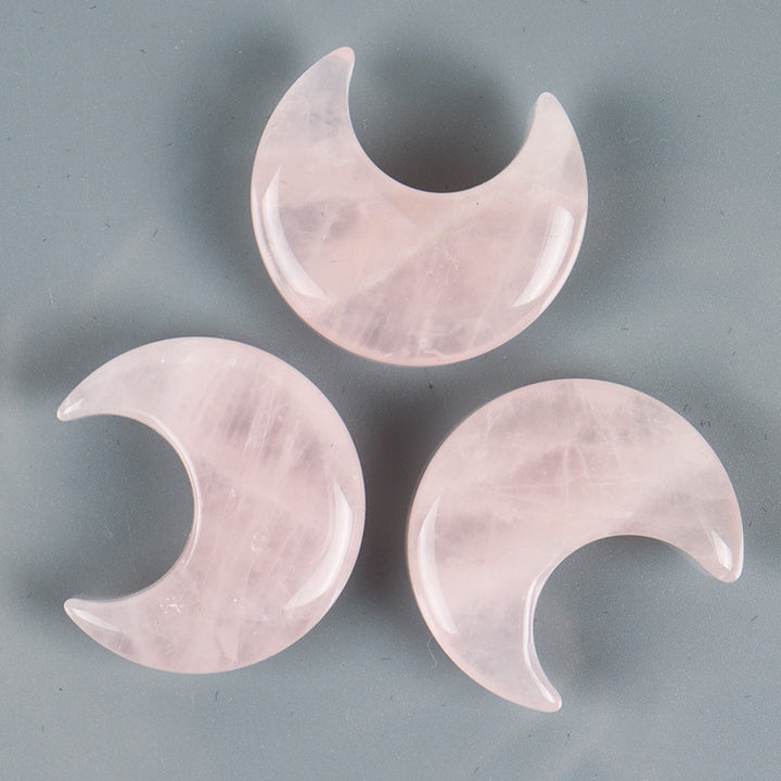 Olivenorma 3 pezzi set di pietre naturali piccole decorazioni artigianali con pietre preziose a forma di luna