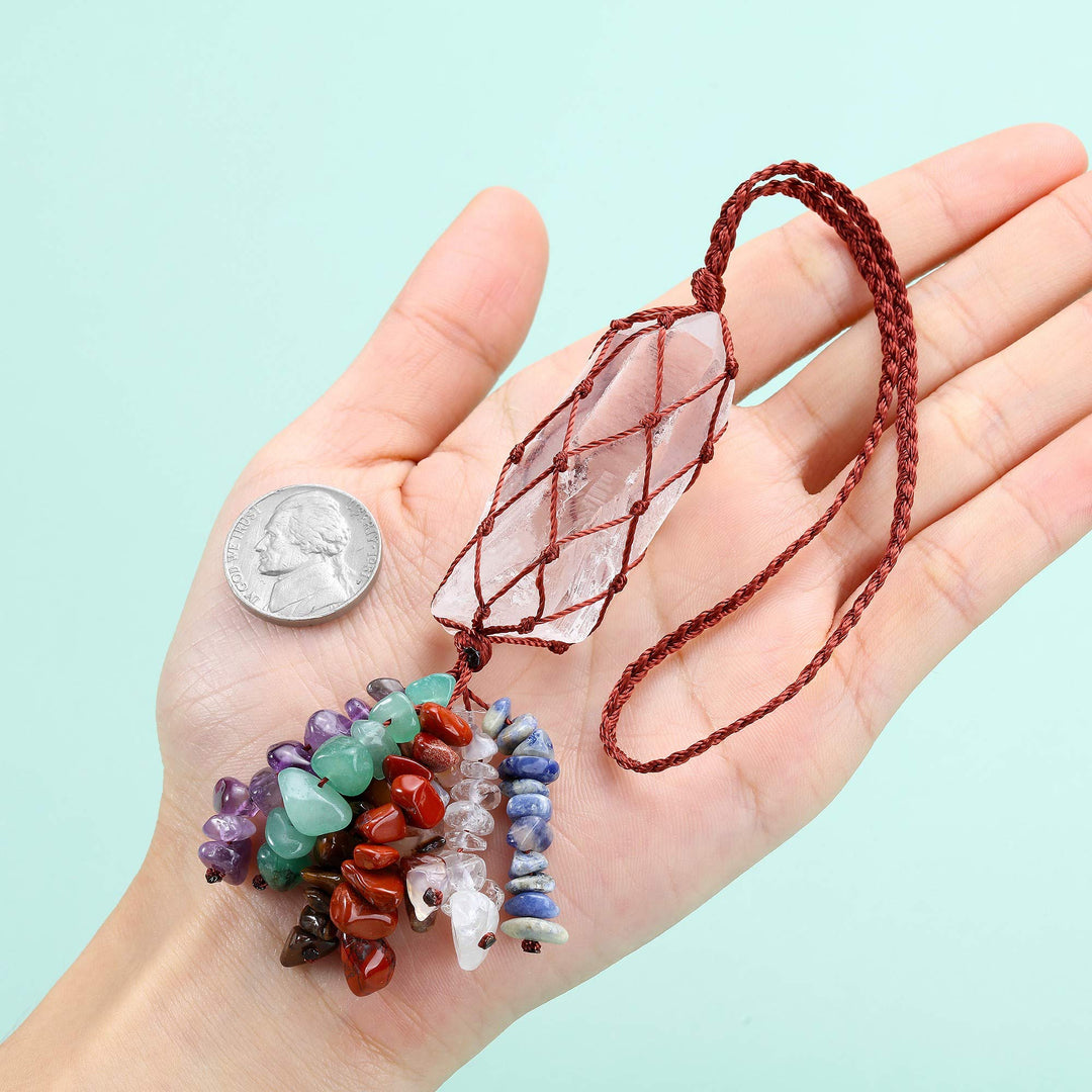 Ornamento appeso con cristalli curativi dei 7 chakra Olivenorma