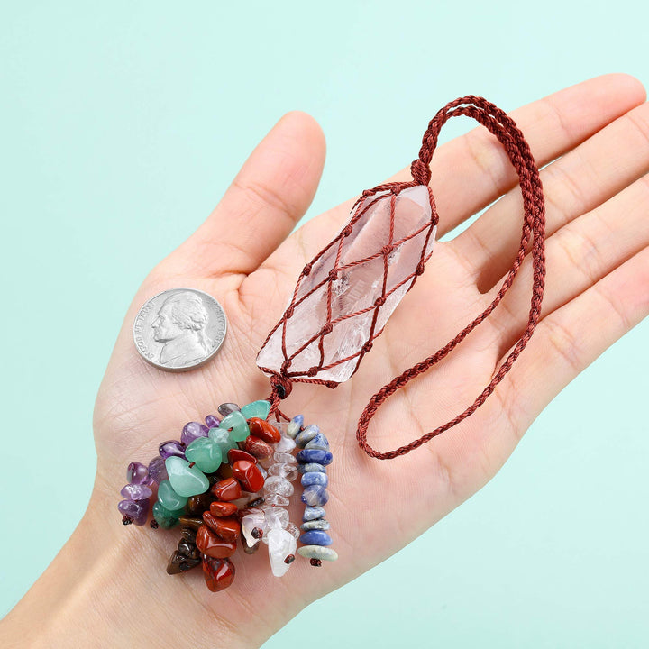 Ornamento appeso con cristalli curativi dei 7 chakra Olivenorma