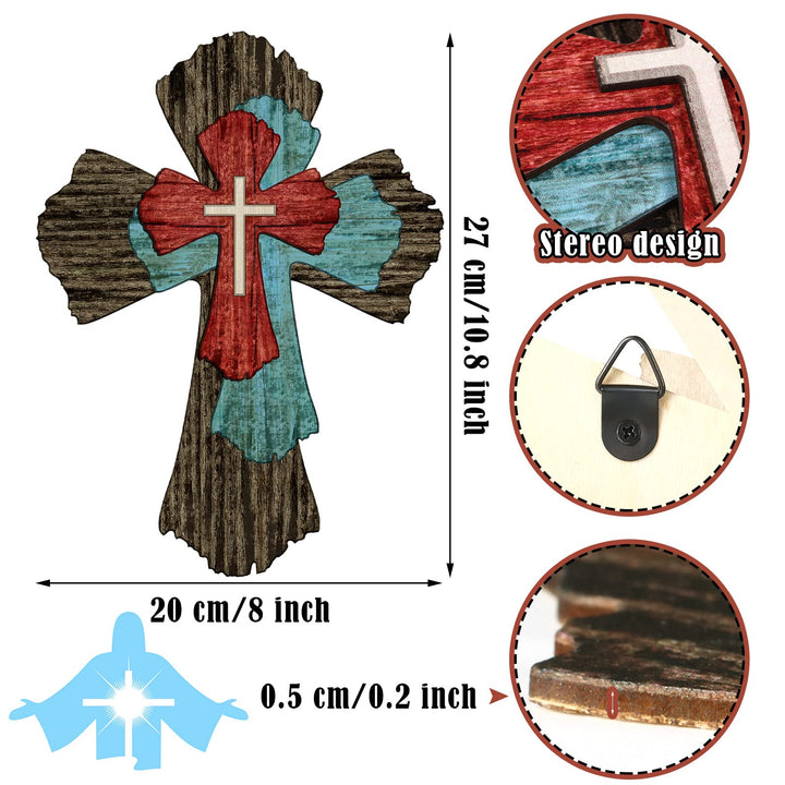 Decorazione da parete a croce in legno da appendere alla fattoria Olivenorma 