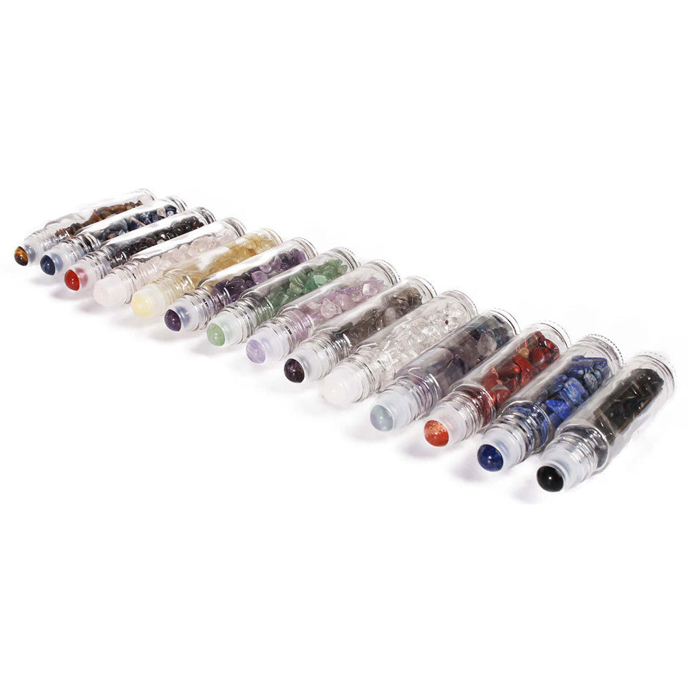 Olivenorma flacone con rullo di pietre preziose da 10 ml Decorazione di cristallo curativo 