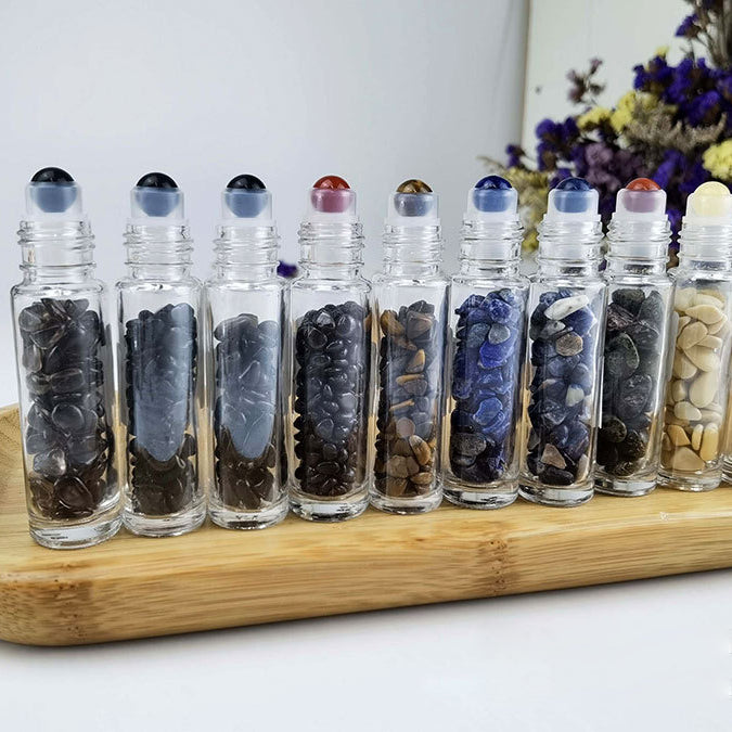 Olivenorma flacone con rullo di pietre preziose da 10 ml Decorazione di cristallo curativo 