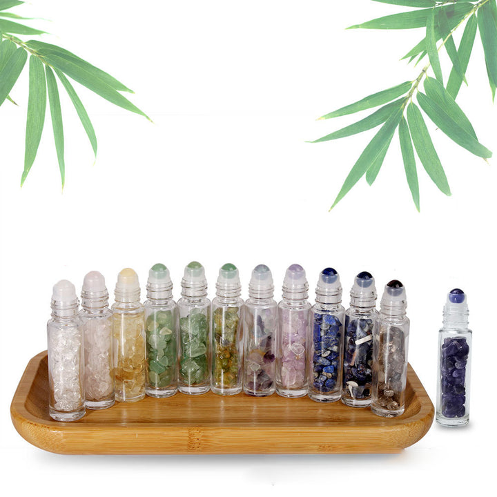 Olivenorma flacone con rullo di pietre preziose da 10 ml Decorazione di cristallo curativo 