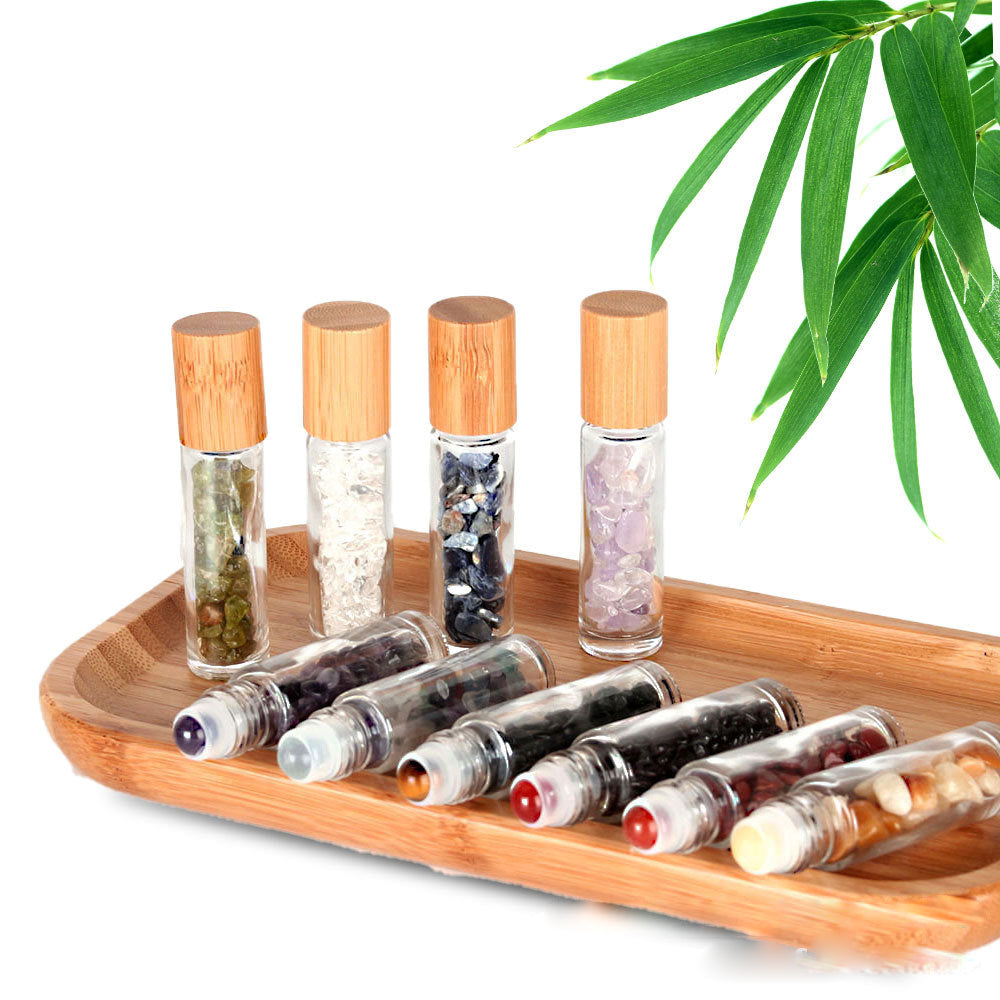 Olivenorma flacone con rullo di pietre preziose da 10 ml Decorazione di cristallo curativo 