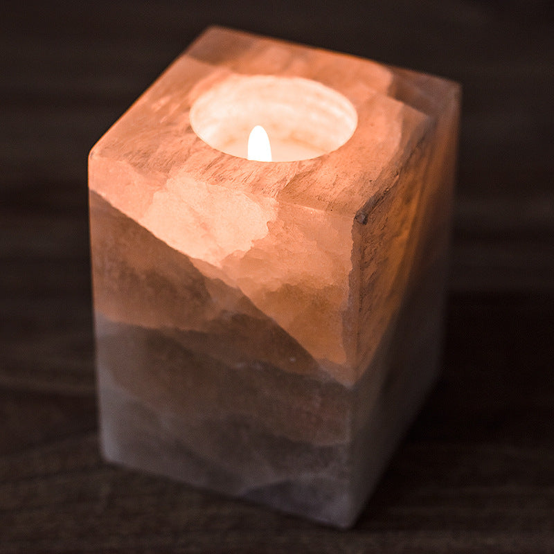 Portacandele minerale in gesso Olivenorma Sugar Cube